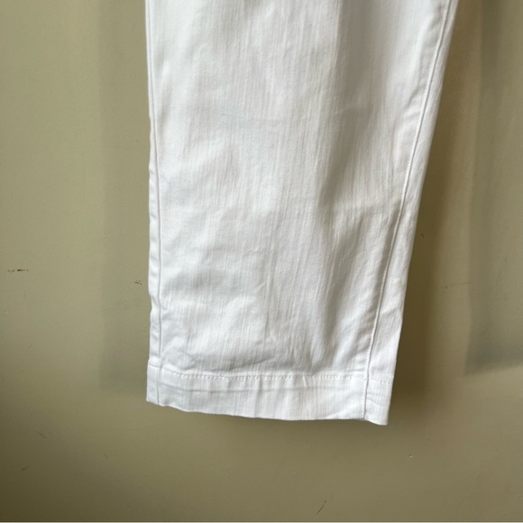 Talbots COTTON SLUB SAILOR CROP Wide Leg  PANTS Size 14 White Costal Preppy - Picture 10 of 15